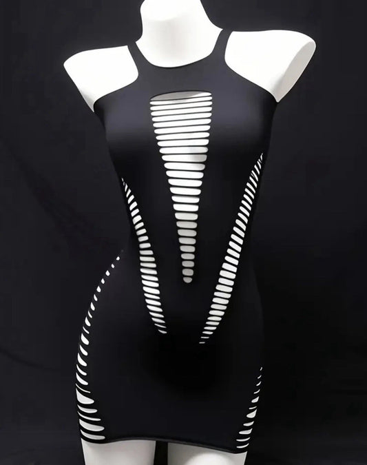 Sexy Black Tank Top Bodycon Dress - One Size - Gay Int/Trans/Sissy